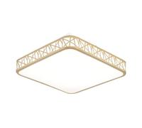 Horevo Lámpara de Techo LED Dorada con Mando a Distancia - Marco Cuadrado Metálico de 35 cm, Pantalla Acrílica Resistente a los Rayos UV, 65W Regulable, Moderna, Perfecta para Salón y Dormitorio
