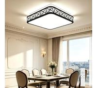 Horevo Lámpara de Techo LED Negra 35 cm, Plafón Cuadrado Regulable 65W con Mando a Distancia, 3000K-6500K, CRI>85, Luz de Techo Moderna con Marco Decorativo para Dormitorio, Salón, Cocina y Oficina