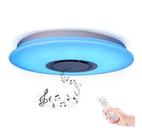 Horevo Plafón Led Lámpara de Techo Bluetooth Arco Iris de 36W, Control Remoto y App, Iluminación RGB Regulable Música de Ø50cm para Sala de Estar, Habitación de Niños (Certificación CE)