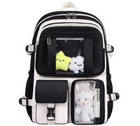 HORHEAR Mochila Escolar para Niña, Mochila Kawaii Aesthetic, mochila stitch niña, Mochila Colegio Niña Primaria Negro