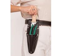Hori Hori - Cinturón de cuero con bolsillos para podadora y tijeras. Cinturón de cuero personalizado para herramientas de floristería, cinturón de jardinería con bolsillos (marrón de grano completo)