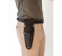 Hori Hori Cinturón de cuero con podadora y bolsillos para tijeras. Cinturón de herramientas de floristería personalizado de cuero, cinturón de jardinería con bolsillos (negro)