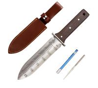 Hori Hori Jardín Cuchillo, Ideal Jardineria Cavando Paisajismo Escarda Herramienta, Hoja de Acero Inoxidable con Proteccion Guardamanos y Full Tang