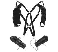 HORIALENCE 1 Conjunto de Armadura de hombrera de Caballero - Protectores de Brazo de Cuero sintético para Cosplay de Festival Medieval - Accesorio renacentista para Hombre