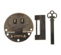 HORIALENCE 1 juego de pestillo con cerradura y llave - Pestillo para armario antiguo con cerradura y llave - Distancia entre orificios: 40 mm - chino para armario pequeño, ideal para cajas de