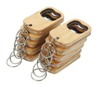 HORIALENCE 10 Abridores de Botellas de Cerveza Manuales de Madera, Llavero Abrebotellas Plano de 10 Piezas, Dispositivo para Abrir Botellas para Fiestas, Camping y Uso Doméstico