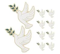 HORIALENCE 10 Broches de Ave la Concordia para Mujer en Aleación de Zinc Blanco, Símbolo de Armonía con Meticulosa Artesanía, Ideales para Ropa y Uso Diario