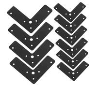 HORIALENCE 10 Piezas Fijo ANGÁNICO Reto Corchetes en Forma de l Soporte de ángulo Recto Soporte l Ajustable Soporte Plano de ángulo Recto Soportes de Esquina Brackets Acero Inoxidable Negro