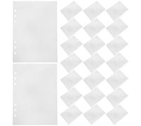 HORIALENCE 100 fundas transparentes A5 para archivador de tarjetas, 6 agujeros, 66 x 94 cm, recambios de páginas para fotos, doble cara, 4 bolsillos, páginas para archivador de tarjetas de visita