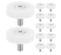 HORIALENCE 12 mini ruedas de rodillo de nailon para guías de cajones y armarios, rodillos deslizantes de cajón con rodamiento de bolas de 19 mm, herrajes de repuesto para muebles pequeños de