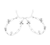 HORIALENCE 2 Piezas De Tobilleras De Doble Capa Joyería De Playa De Verano Tobilleras Para Mujer Tobilleras De Playa Tobilleras Joyería De Verano Para Mujer Cadena Para El Pie Plata