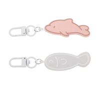 HORIALENCE 2 Piezas Llaveros Animales Marinos Ocean Series Llavero Cool Pequeños Delfín y Pez para Bolsos y Llaves Regalo Parejas y Amigas