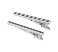 HORIALENCE 2 pinzas para corbata formales: barra de metal para corbata - soporte minimalista para camisa de vestir - pinza plateada para atuendos de oficina, esmoquin, eventos, fiestas de graduación,