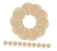 HORIALENCE 20Piezas Bolas de Madera Naturales de Hemisferios para Manualidades Accesorios de Bricolaje Decoraciones Personalizadas y Juguetes