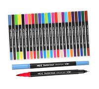 HORIALENCE 24 Piezas Rotuladores de Dual Cabeza para Adultos y Marcadores para Dibujo Graffiti y Caligrafía Punta Suave y Fina Ligero y Portátil