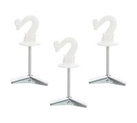 HORIALENCE 3 Ganchos Plegables Organizadores Resistentes de Aleación de Zinc para Techo Color Blanco, Pack de 3 Unidades para Colgar en Casa o Tienda