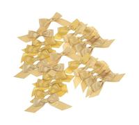 HORIALENCE 30 Lazos de Cinta de Satén Autoadhesivos Dorados Diseño Elegante para Envolver Regalos Doble Cara de Poliéster y Uso Versátil para Tiendas y Fiestas
