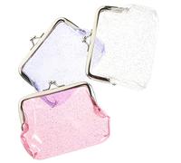 HORIALENCE 3piezas Monedero Transparente Purpurina Pequeño para Niñas Unidades Bolso De Monedas para Guardar Llaves y Monedas