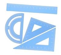 HORIALENCE 4 Piezas Reglas Metal Precisión para Estudiantes Dibujo Matemáticas Geometry