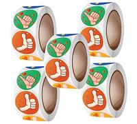 HORIALENCE 5 Rollos Pegatinas Adhesivas de Recompensa para Etiquetas Motivacionales con Pulgar Calcomanías Decorativas para Maestros y Aula Educativos para Niña