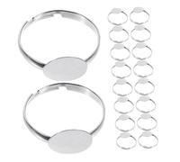 HORIALENCE 50 Piezas Anillos Ajustables de Base Plana para Diy Componentes de Joyería con Configuración de Bezel para Creación de Anillos y Especiales