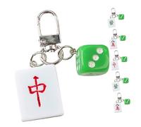 HORIALENCE 6 Piezas Llaveros de Mahjong Feng Shui de Accesorios Chinos para Decoración de Claves para Amantes del Mahjong Sociales
