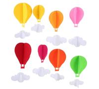HORIALENCE Adornos Colgantes de Aerostático de Fieltro Colorido para Decoración de Pasillos y Aulas Infantiles para Jardines de Infancia y Oficinas