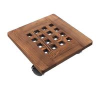 HORIALENCE Bandeja para Macetas con Ruedas 1pieza de Madera y Plástico | Diseño Ahuecado con Orificios, Bordes Redondeados y Superficie Lisa, para Exterior y Balcón