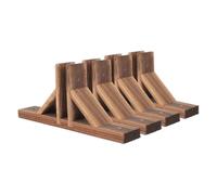 HORIALENCE Base para Valla Jardín Exterior de Madera, Soporte Fijo para Valla Pequeña, 4 Piezas, Fácil Instalación y Apoyo Estabilizador para Césped y Patio