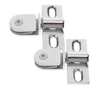 HORIALENCE Bisagras Pivotantes para Puertas de Ducha de Vidrio, Acero Inoxidable Grueso, 2 Unidades, Abrazadera Suelo para Cristal, Herrajes Resistentes para Baño y Hotel, Instalación Rápida