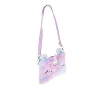 HORIALENCE Bolso Bandolera de Unicornio de Felpa, Mini Bolso para Niñas, Monedero Portátil para Uso Diario y Obsequio Especial, Color Morado Claro, Tamaño Pequeño