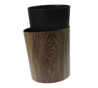 HORIALENCE Bote de Basura de Imitación Madera para Hogar y Oficina Papelera Redonda de Gran Capacidad Diseño Vintage Chino para Cocina y Dormitorio