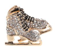 HORIALENCE Broche de patín de hielo esmaltado: Broche de patines de arte con diamantes de imitación - brillante de patinaje para abrigo - de patinaje esmaltado para bufanda o accesorios de mochila