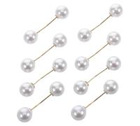 HORIALENCE Broches de Perlas Antiexposición para Ropa Mujer, Alfileres Invisibles de Seguridad, Accesorios Decorativos para Camisas y Suéteres, 8 Piezas Blancas Curvadas, Uso Diario