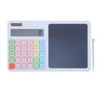 HORIALENCE Calculadora silenciosa de 12 dígitos con Tableta de Escritura LCD, calculadora silenciosa con energía Solar y Bloc de Escritura borrable, para bibliotecas Escolares y aulas.