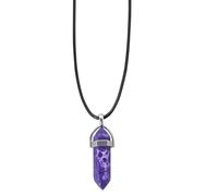 HORIALENCE Colgante de Piedra Hexagonal Morada para Mujer con Energía Positiva y Diseño Elegante de Collar con Cuerda de Cera para Tranquilidad Mental