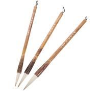 HORIALENCE de Caligrafía Mango de Madera para Principiantes 3 Pinceles Material Versátil y Fácil Mantenimiento, Ideales para Dibujo y Práctica en Casa