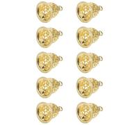 HORIALENCE de Campanas Decorativas Accesorios Navideños de Latón Dorado 10 Piezas Colgantes Huecos que Añaden Ambiente Alegre para Manualidades DIY para Bolsos
