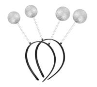 HORIALENCE Diadema Antenas Marcianas Plateadas 5 Unidades Tamaño Estándar Diadema Brillante Para Fiesta y Accesorios De Disfraces Marcianos Para Mujer