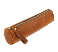 HORIALENCE Estuche de Cuero Vintage para Lápices Dos Compartimentos, Almacenamiento Práctico y Diseño Creativo Adecuado para Estudiantes y Oficina
