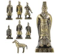 HORIALENCE Figuras de Guerreros Antiguos, decoración de Guerreros de Terracota, 8 Piezas, aleación, Estilo Vintage, para Mesa