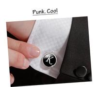HORIALENCE Gemelos de para Puño y Cuello Diseño Simple Electrochapado Duradero y Accesorios Clásicos para Camisa Masculino Elegante Letra K Unisex para Oficina