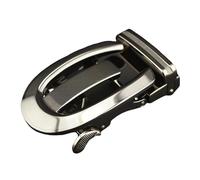 HORIALENCE - Hebilla de cinturón automática para hombre, extraíble, cierre de trinquete de aleación negra, fácil montaje en cinturón de piel para uso profesional o informal