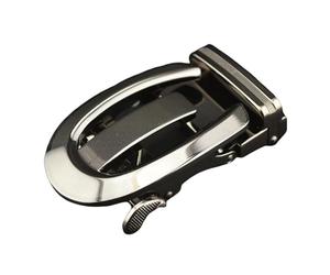 HORIALENCE - Hebilla de cinturón automática para hombre, extraíble, cierre de trinquete de aleación negra, fácil montaje en cinturón de piel para uso profesional o informal