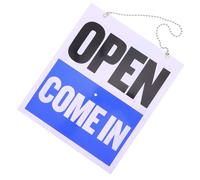 HORIALENCE Letrero Colgante de Pvc Cuadrado para Negocios con Reloj Integrado, Tablero de Bienvenida Doble Cara Abierto”, Señal de Horario Comercial para Puertas y Paredes, Decoración