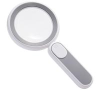 HORIALENCE Lupa de Mano con Luz LED Fría y Cálida, Diseño Ergonómico, Carga USB 1200mah, Adecuado para Lectura y Personas Mayores con Baja Visión
