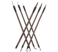 HORIALENCE Multiusos y Lavables Set de 6 Pinceles de Caligrafía Pelo de Comadreja y Oveja Adecuado para Que Practican Escritura