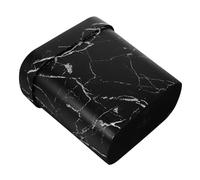 HORIALENCE Papelera Estrecha de Plástico con Diseño de Mármol Bote de Basura Ovalado sin Tapa para Oficina Baño y Cocina Creativa con Anillo Presionador para Mantener la Limpieza