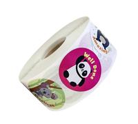 HORIALENCE Pegatinas de Animales para Sellar, 500 Unidades en 1 Rollo, Adhesivas de Cobre, Ligeras y Portátiles, Ideales para Recompensar Escuela Casa