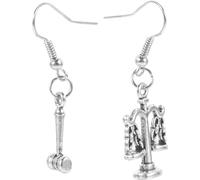 HORIALENCE Pendientes Colgantes De Justicia Martillo y Balanza, Pendientes Metálicos Para Abogados, Joyería Pequeña Para Mujer, Accesorios Elegantes Para Obsequio y Ocasiones Obsequios